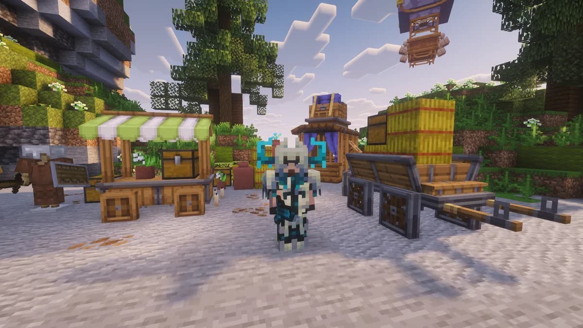 Mercato con blocchi e texture custom del texture pack di Charlie Realms
